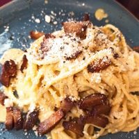 Carbonara vegan at Rifugio Romano in Rome