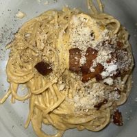vegan carbonara  at Rifugio Romano in Rome
