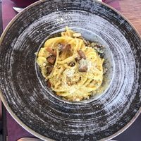 Carbonara vegan ❤️ (don't mind the quantity at first sight, it was really tasty and fulfilling) at Rifugio Romano in Rome