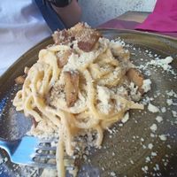 SPAGHETTI ALLA CARBONARA VEGAN at Rifugio Romano in Rome