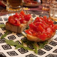 Bruschetta with tomatos at Rifugio Romano in Rome