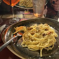 vegan carbonara   at Rifugio Romano in Rome