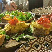 Mixed bruschetta at Rifugio Romano in Rome