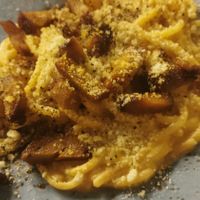 Vegan carbonara at Rifugio Romano in Rome