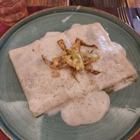 Spinach and tofu ravioli at Rifugio Romano in Rome