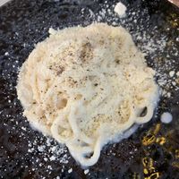 Vegan cacio e pepe  at Rifugio Romano in Rome