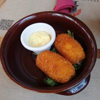 Chroquettes with creamy dip at Rifugio Romano in Rome