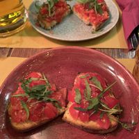 Tomato bruschetta  at Rifugio Romano in Rome