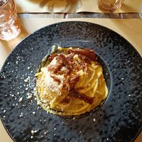 Carbonara vegan 🌱 at Rifugio Romano in Rome