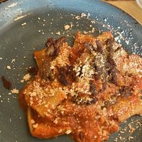Vegan amatriciana  at Rifugio Romano in Rome