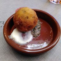 Arancino (fried rice ball) at Rifugio Romano in Rome