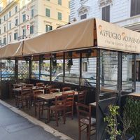 Outside seating at Rifugio Romano in Rome
