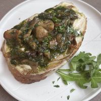 Bruschettone gorgonzola  at Rifugio Romano in Rome