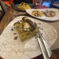 Zucchini lasagna, carbonara   at Rifugio Romano in Rome