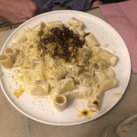 mezzamanica alla gricia vegan  at Rifugio Romano in Rome