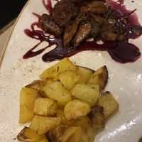 Saitan “meat” with red wine   at Rifugio Romano in Rome