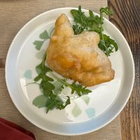 Zucchini flower with cheese   at Rifugio Romano in Rome