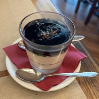 Pana cotta with caramel  at Rifugio Romano in Rome