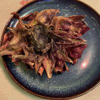Deep fried artichoke  at Rifugio Romano in Rome