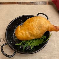 Vegan fiore di zucca fritto at Rifugio Romano in Rome