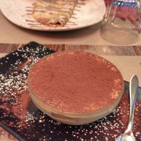 Tiramisu and vegan nutella pancake at Rifugio Romano in Rome