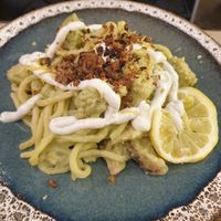 Brocolli pasta at Rifugio Romano in Rome