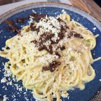 Spaghetti Carbonara  at Rifugio Romano in Rome