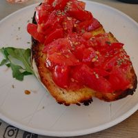 Bruschetta al pomodoro at Rifugio Romano in Rome