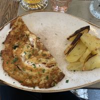 Vegan ham&cheese omelette  at Rifugio Romano in Rome