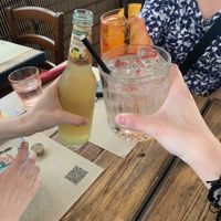 A good variety of vegan soft drinks, wines, and cocktails  at Rifugio Romano in Rome