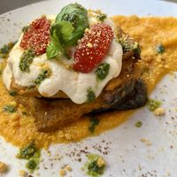 Parmigiana di tempeh del Rifugio from the seasonal menu  at Rifugio Romano in Rome