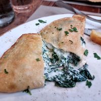 Crepes with spinach at Rifugio Romano in Rome