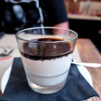 panna cotta with caramel at Rifugio Romano in Rome