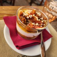 Fig cheesecake  at Rifugio Romano in Rome