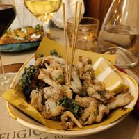 Frittura di moscardini veg at Rifugio Romano in Rome