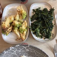 Broccoli and cicoria  at Rifugio Romano in Rome