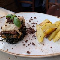Mille foglie with tempeh at Rifugio Romano in Rome