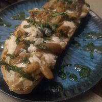 Mushroom vegan gorgonzola Bruschetta at Rifugio Romano in Rome