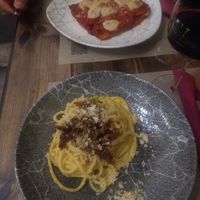 Vegan carbonara & vegan cannelloni at Rifugio Romano in Rome