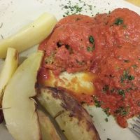 Potatos, legume balls at Rifugio Romano in Rome