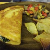 Chickpea omelette at Rifugio Romano in Rome