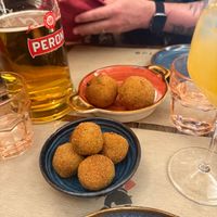 olive balls and arancini at Rifugio Romano in Rome
