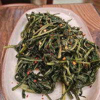 Spicy cicory...amazing! at Rifugio Romano in Rome