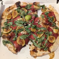 Figs, Vegan ham, stracchino cheese at Rifugio Romano in Rome