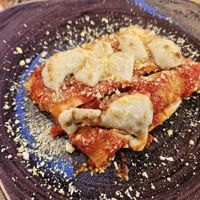 Calzone main course at Rifugio Romano in Rome