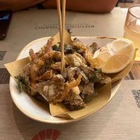Fried mushrooms  at Rifugio Romano in Rome