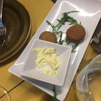 Falafel and vegan mayo (or what is left of it before we realized to take a photo) at Rifugio Romano in Rome