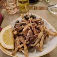 Moscardini fritti, amazing! at Rifugio Romano in Rome