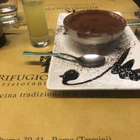 Vegan tiramisu and limoncello at Rifugio Romano in Rome