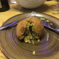 Vegan arancini appetizer. 2€ each and worth it! at Rifugio Romano in Rome